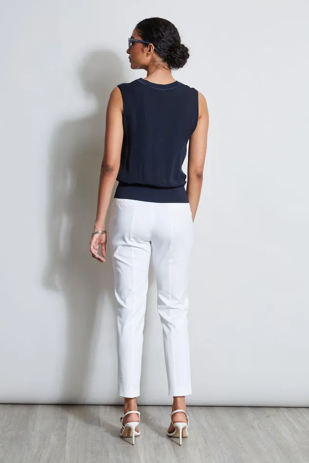 Outlet 8211 Women Tops Elie Tahari Silk Satin Rib Shirt Stargazer