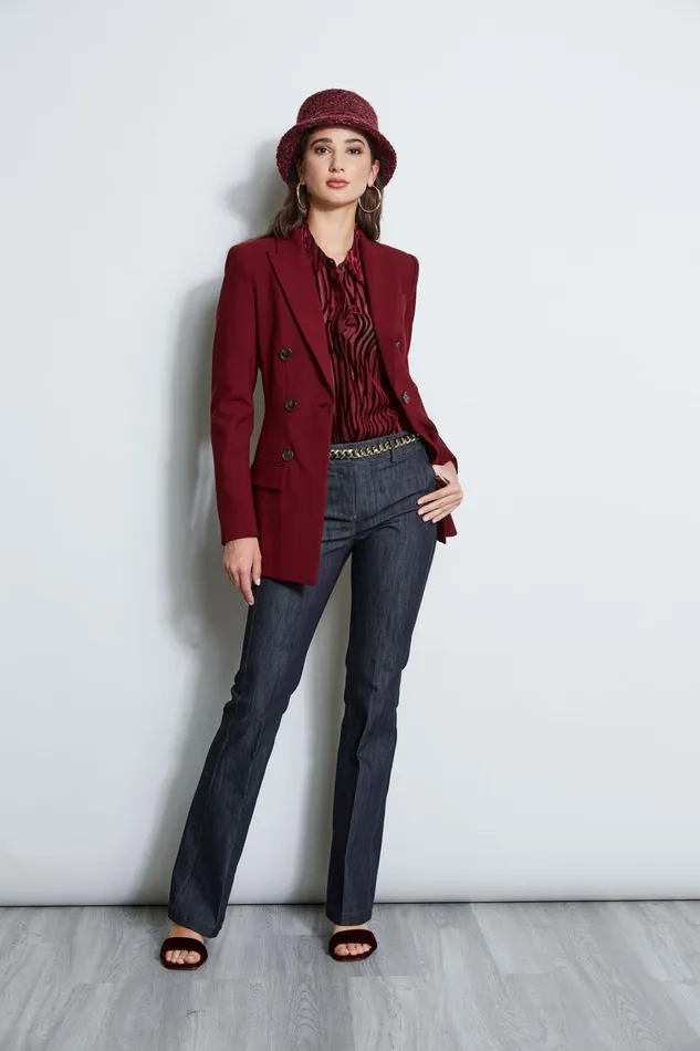 Outlet 8211 Women Tops Elie Tahari Zebra Burnout Velvet Shirt Bordeaux