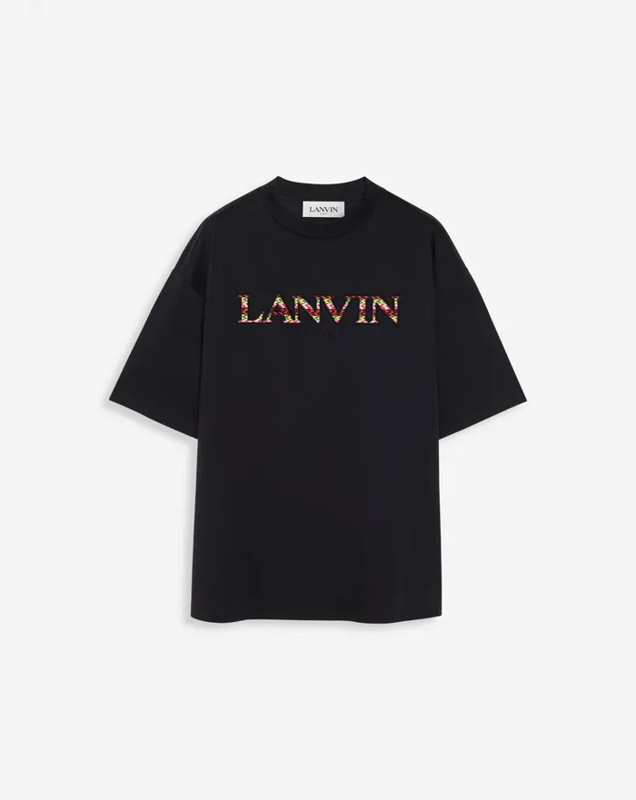 Oversized Embroidered Curb Tshirt Black Women Lanvin TShirts and Sweatshirts