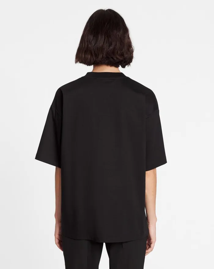 Oversized Embroidered Curb Tshirt Black Women Lanvin TShirts and Sweatshirts