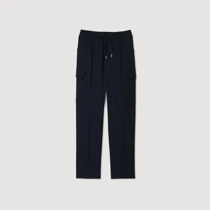 Pants and Shorts Men SANDRO Cargo Trousers Blue Prusse