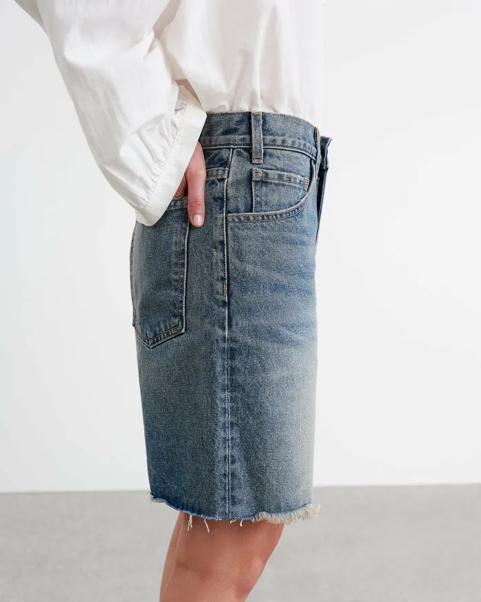 Pants and Shorts Women RUSSEL DENIM SHORT Summer Wash Nili Lotan