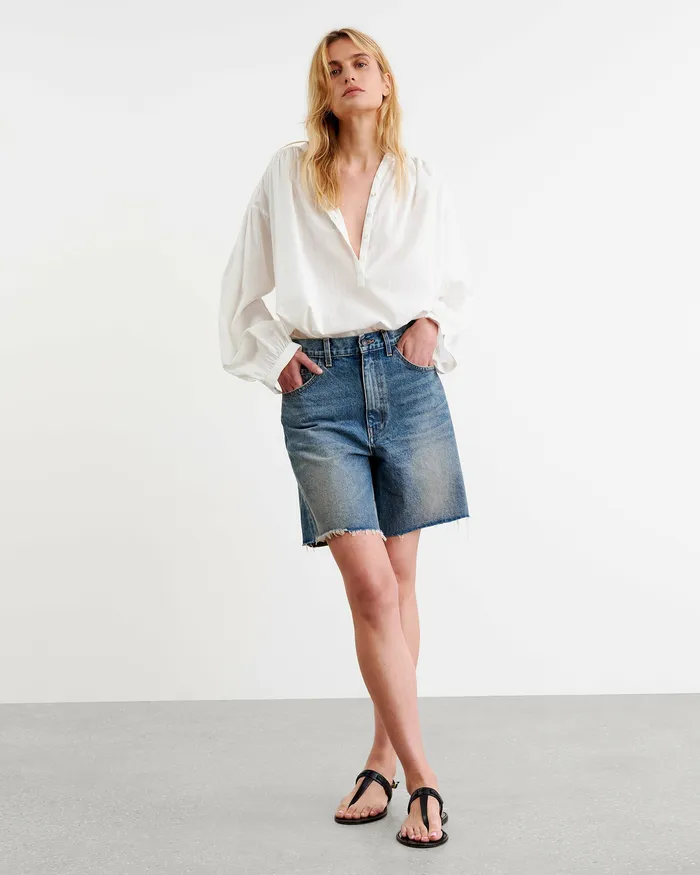 Pants and Shorts Women RUSSEL DENIM SHORT Summer Wash Nili Lotan