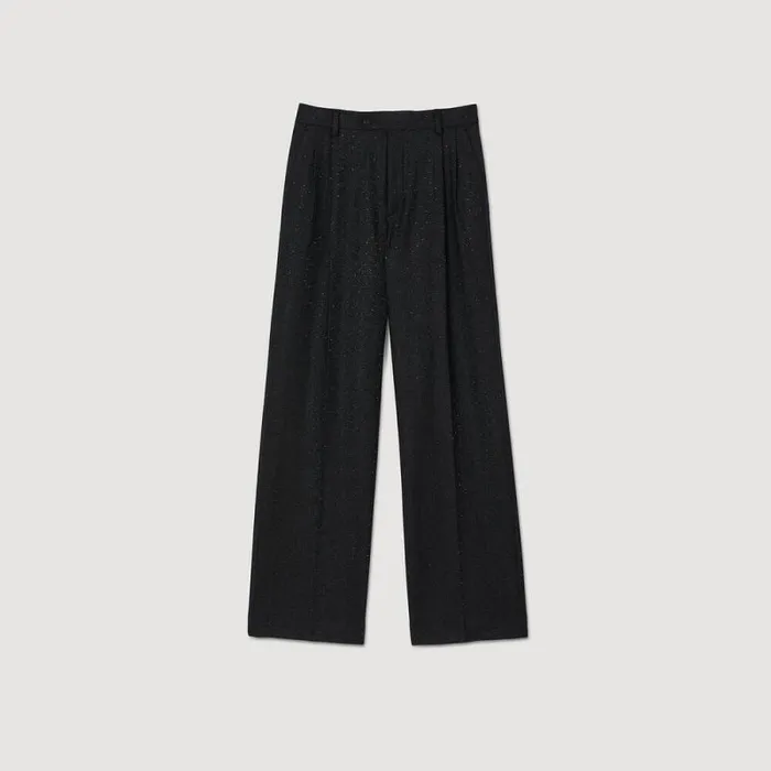 Pants and Shorts Women SANDRO Striped Trousers Dark Grey Pants and Shorts Women SANDRO Striped Trousers Dark Grey