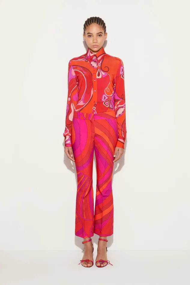 Pants And Shorts Women PUCCI IridePrint Flared Trousers