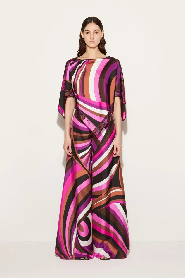 Pants And Shorts Women PUCCI IridePrint SilkTwill Trousers