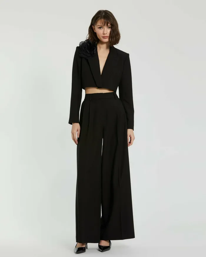 Pants Women The MACkenzie Wide Leg Trouser 8211 FINAL SALE Black Mac Duggal