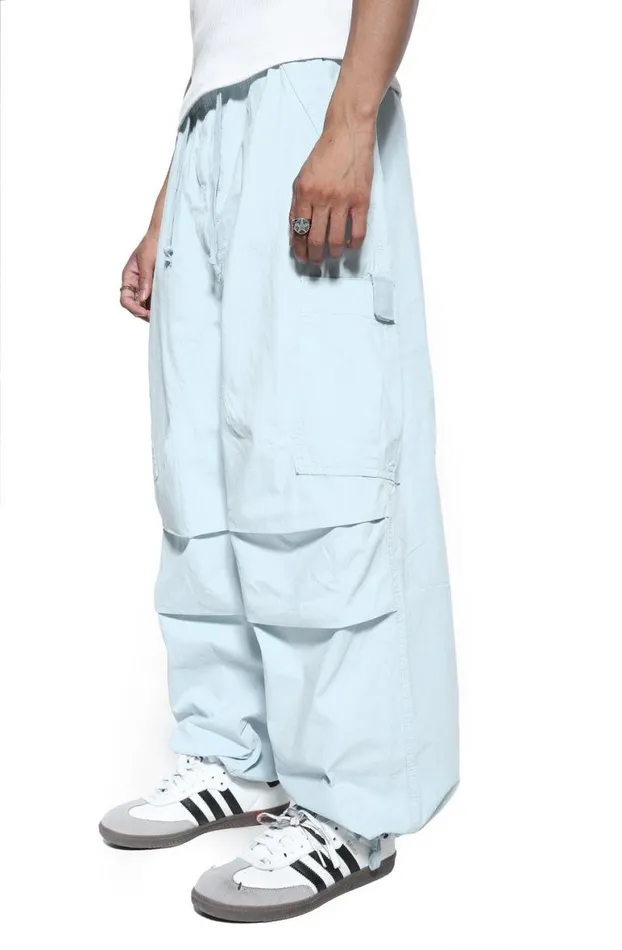 Parachute Pants Men Jaded London Powder Blue Parachute Cargo Pants