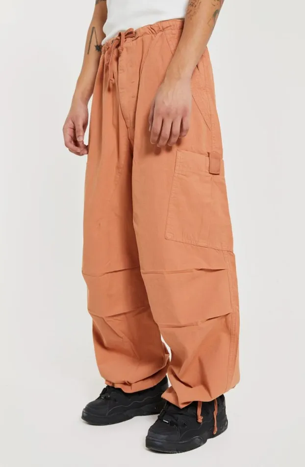 Parachute Pants Men Jaded London Rust Orange Parachute Cargo Pants
