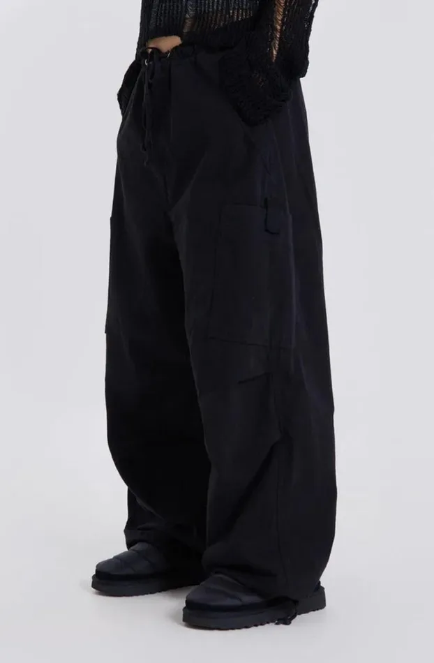 Parachute Pants Women Jaded London Black Parachute Cargo Pants