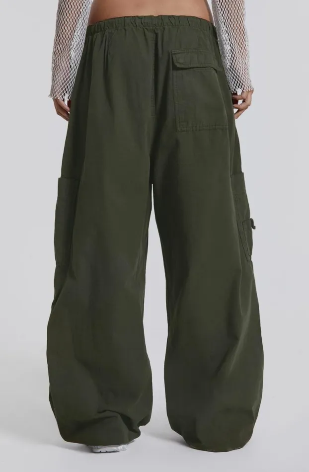 Parachute Pants Women Jaded London Khaki Parachute Cargo Pants