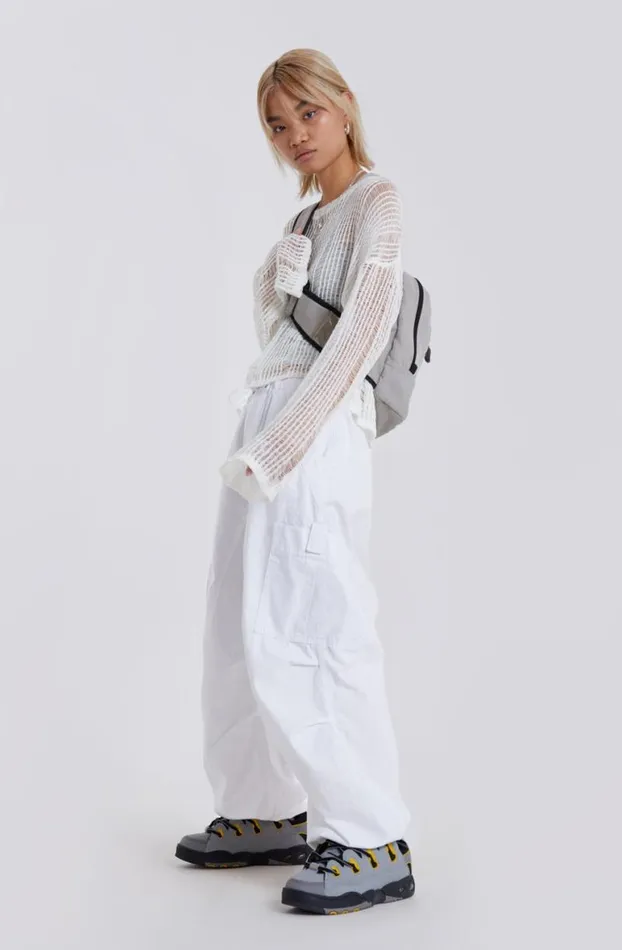 Parachute Pants Women Jaded London White Parachute Cargo Pants