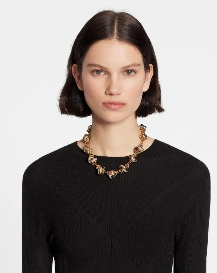 Partition By Lanvin Knot Necklace Goldcrystal Women Lanvin Jewelry