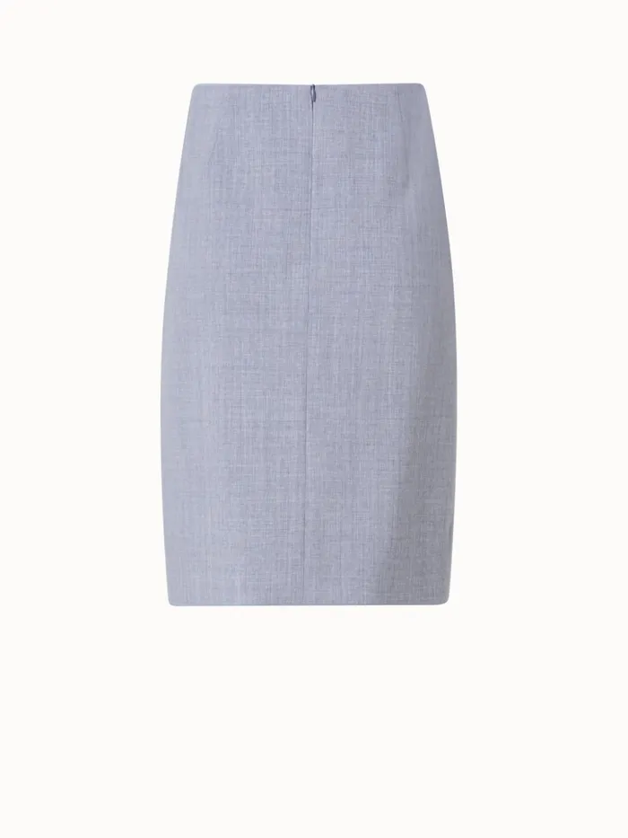 Pencil Skirt In Wool DoubleFace With Zip Pockets Silver Women Akris Skirts