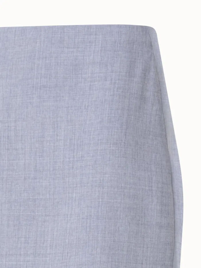 Pencil Skirt In Wool DoubleFace With Zip Pockets Silver Women Akris Skirts