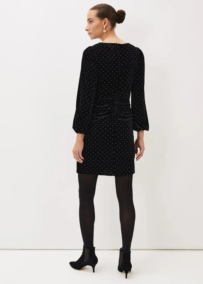 Phase Eight Adele Studded Velvet Mini Dress Black Women Dresses