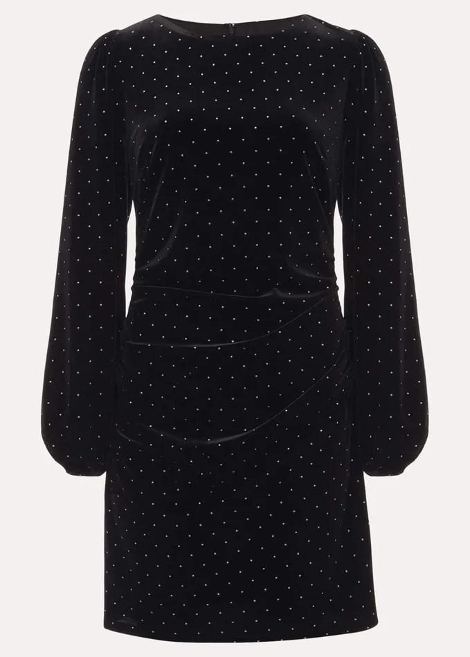 Phase Eight Adele Studded Velvet Mini Dress Black Women Dresses