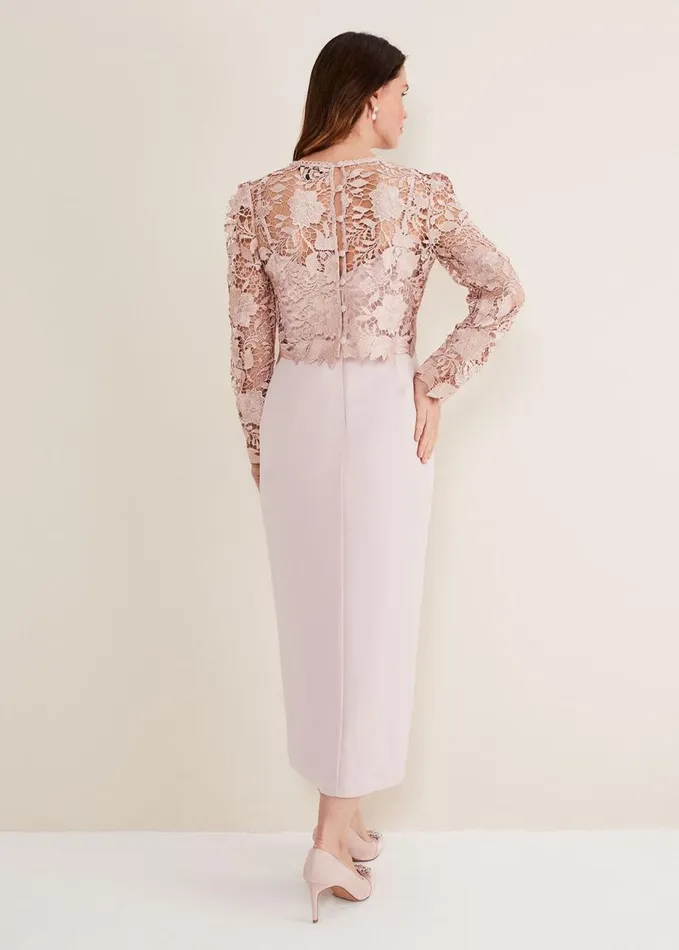 Phase Eight Adeline Double Layer Maxi Dress Antique Rose Women Dresses