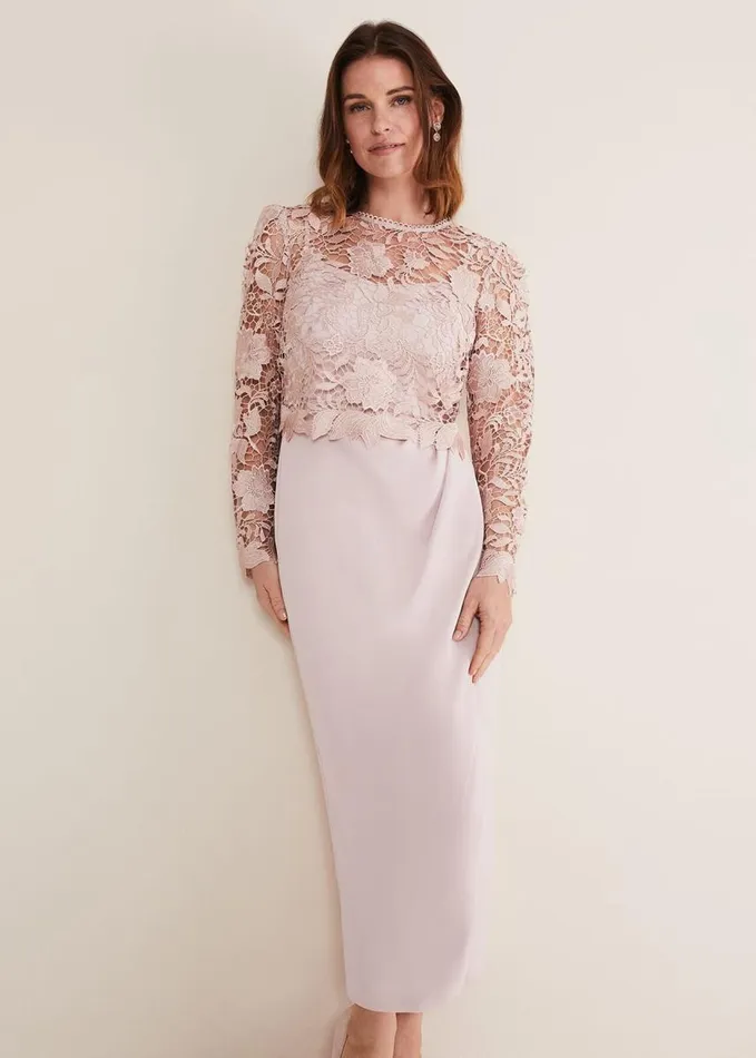 Phase Eight Adeline Double Layer Maxi Dress Antique Rose Women Dresses