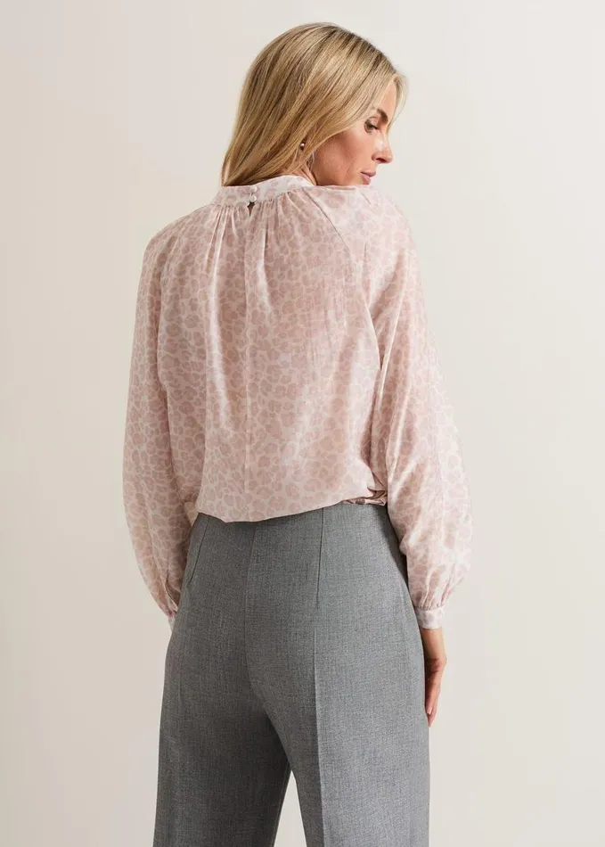 Phase Eight Aila Animal Print Blouse Neutral Women Shirts and Blouses