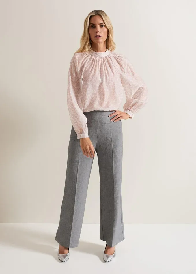 Phase Eight Aila Animal Print Blouse Neutral Women Shirts and Blouses