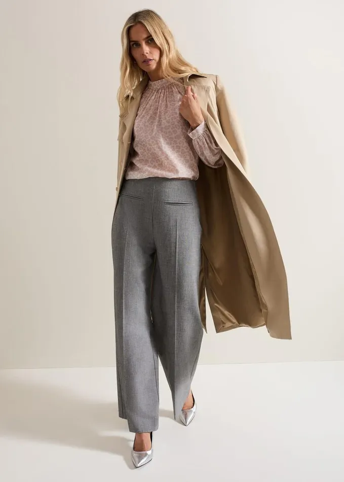 Phase Eight Aila Animal Print Blouse Neutral Women Shirts and Blouses