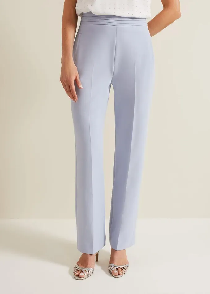 Phase Eight Alexis Pleat Waistband Suit Trouser Blue Women Trousers
