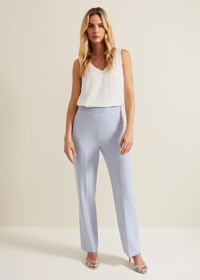 Phase Eight Alexis Pleat Waistband Suit Trouser Blue Women Trousers