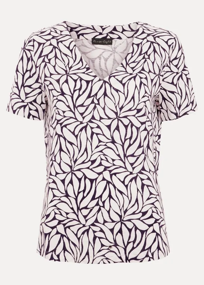 Phase Eight Alice Leaf Print Top Purple Women Tops and TShirts