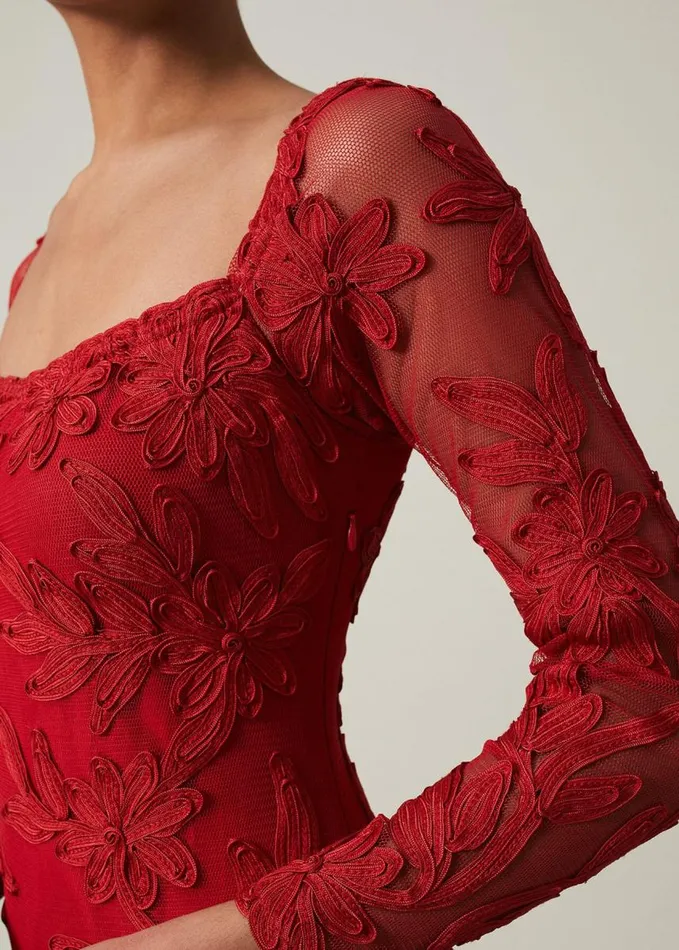 Phase Eight Alicia Tapework Maxi Dress Scarlet Women Dresses