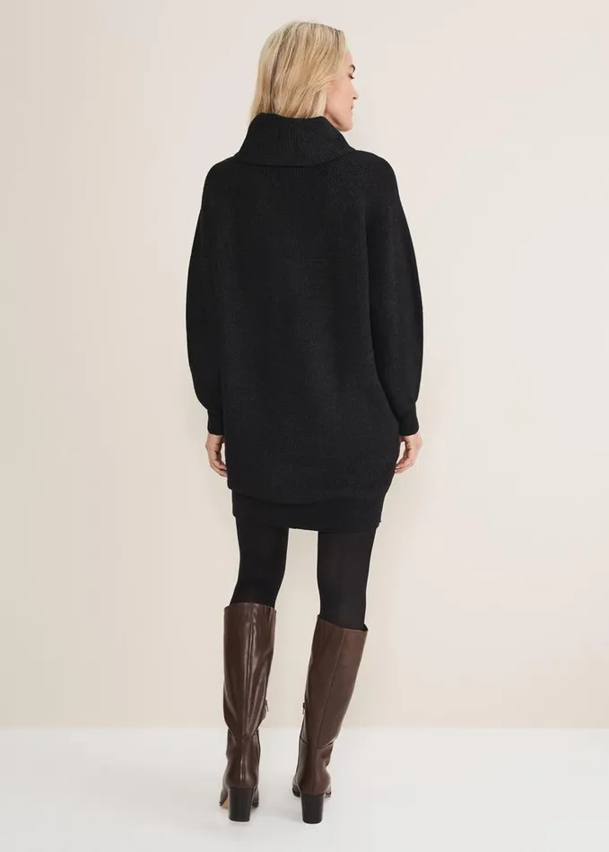 Phase Eight Alyssa Knitted Dress Charcoal Women Dresses