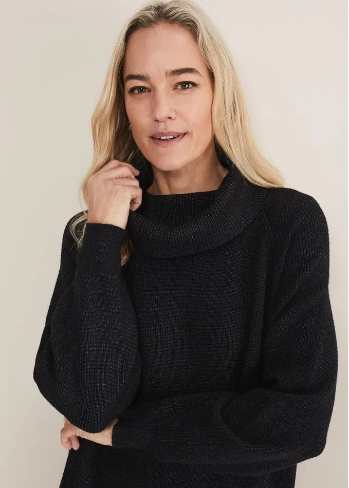 Phase Eight Alyssa Knitted Dress Charcoal Women Dresses