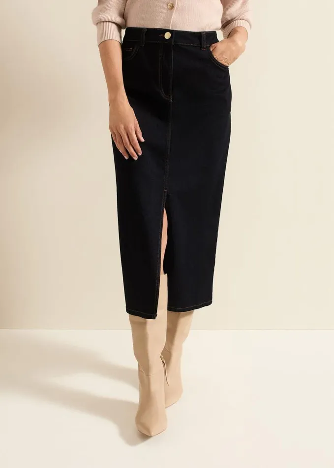 Phase Eight Amani Dark Wash Denim Skirt Dark Wash Women Skirts