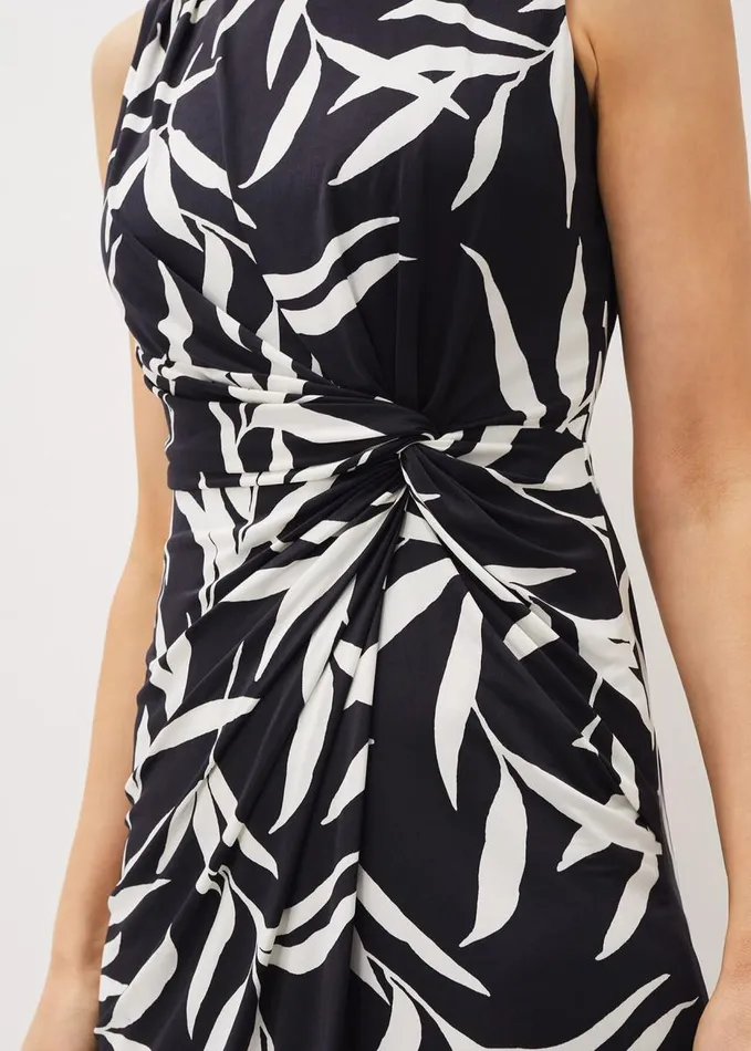 Phase Eight Amber Leaf Print Fitted Jersey Dress Navyivory Women Dresses