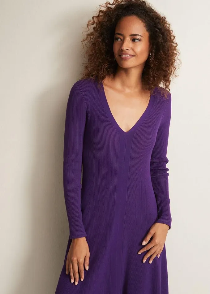 Phase Eight Amberlyn Purple Fit And Flare Midi Dress Purple Women Dresses
