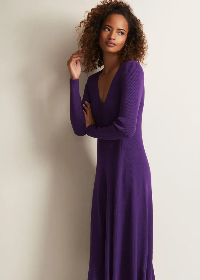 Phase Eight Amberlyn Purple Fit And Flare Midi Dress Purple Women Dresses