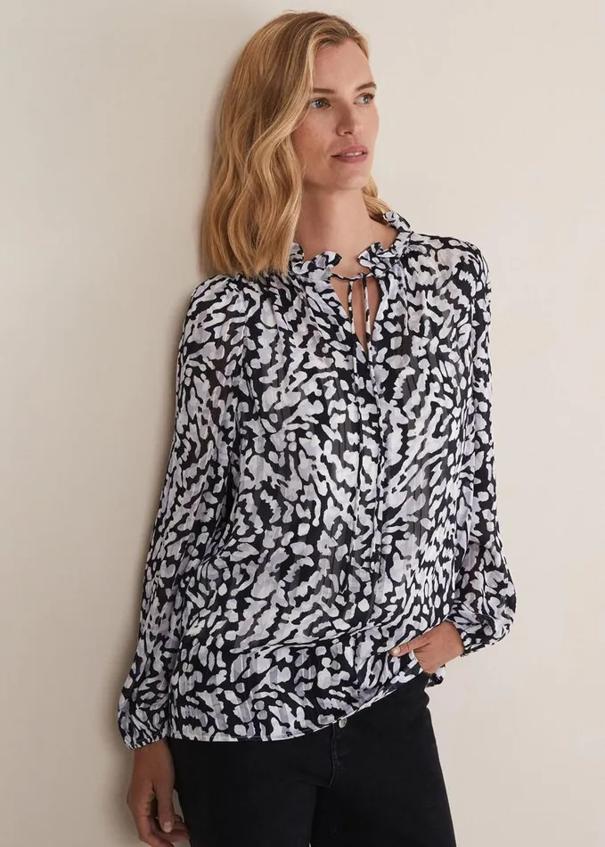 Phase Eight Amryn Abstract Blouse Carbonivory Women Shirts and Blouses
