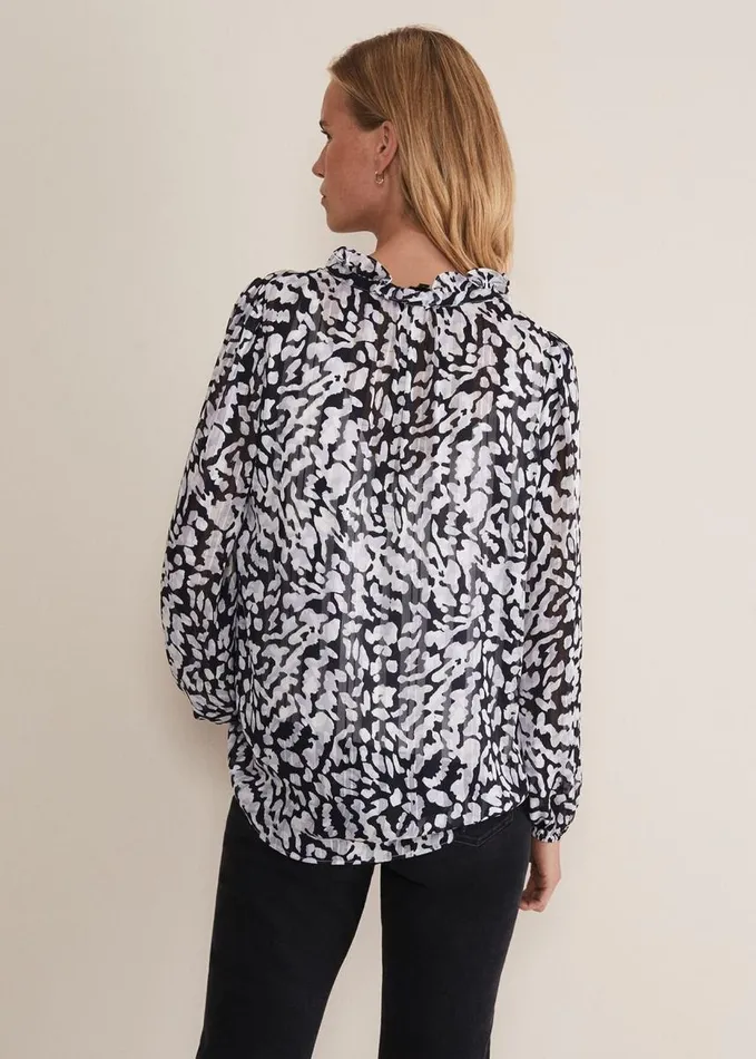 Phase Eight Amryn Abstract Blouse Carbonivory Women Shirts and Blouses
