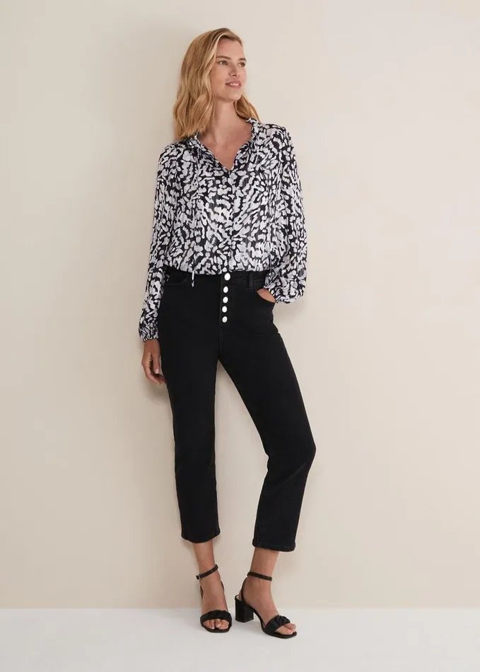Phase Eight Amryn Abstract Blouse Carbonivory Women Shirts and Blouses