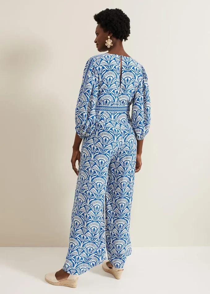 Phase Eight Amy Print V Neck Jumpsuit Multicoloured Women Dresses