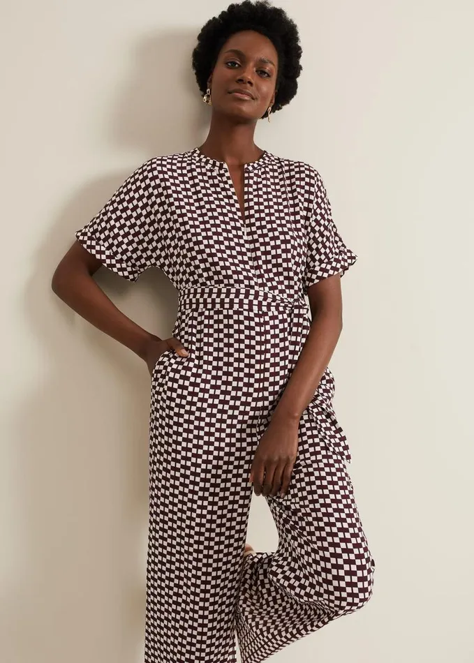 Phase Eight Andra Geo Tie Waist Jumpsuit Multicoloured Women Dresses