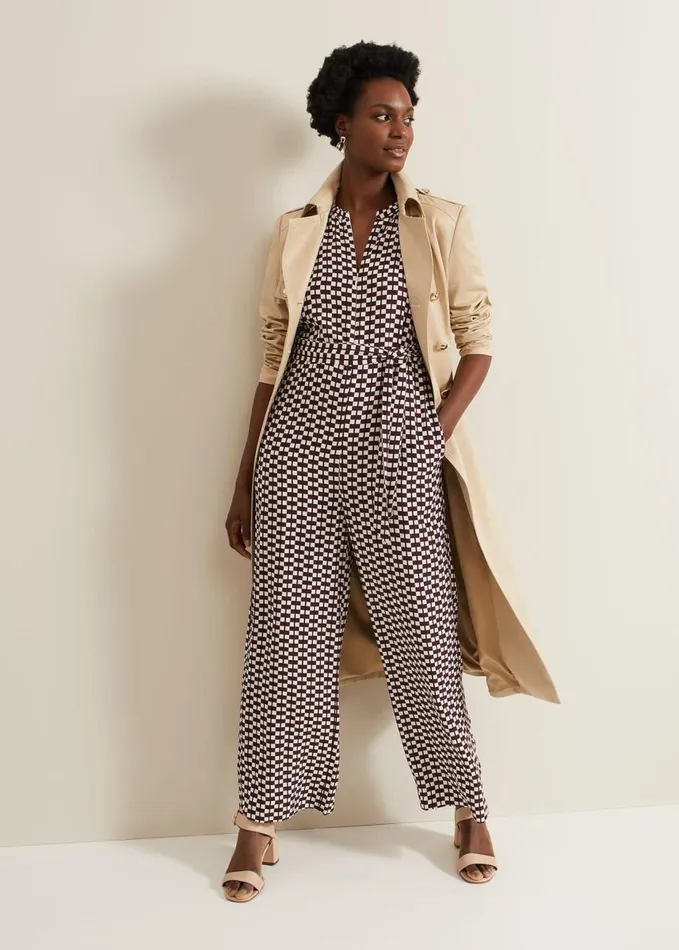 Phase Eight Andra Geo Tie Waist Jumpsuit Multicoloured Women Dresses