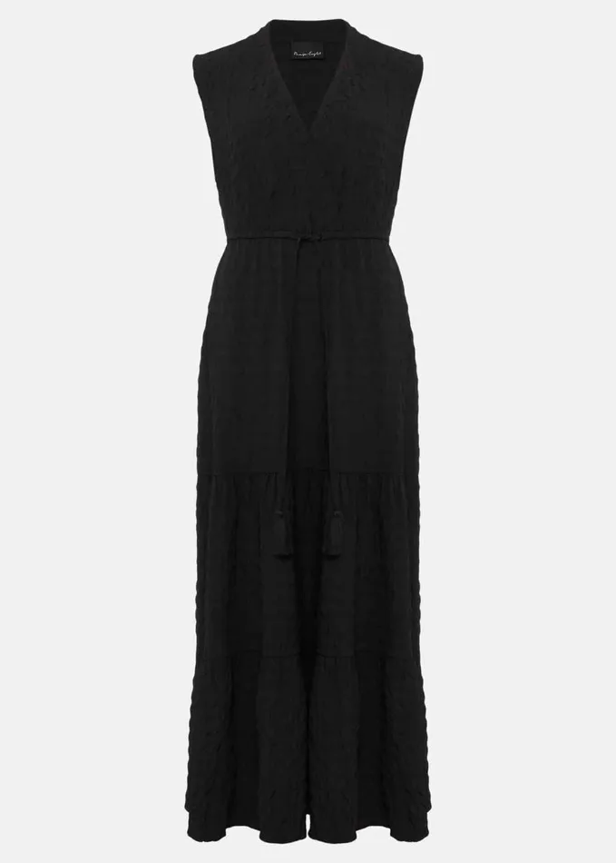 Phase Eight Anika Textured Sleeveless Midi Dress Black Women Dresses