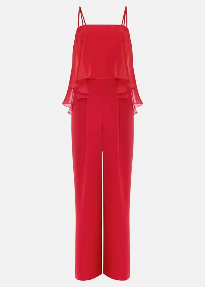 Phase Eight Anna Red Wide Leg Jumpsuit Fire Women Dresses