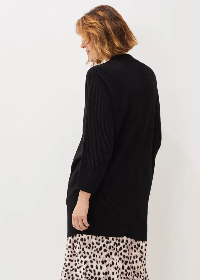 Phase Eight Annabella Ribbed Cocoon Cardigan Black Women Knitwear