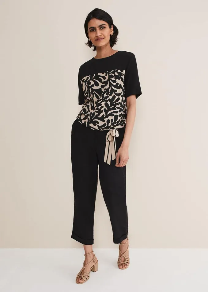 Phase Eight Arie Abstract Top Stoneblack Women Tops and TShirts