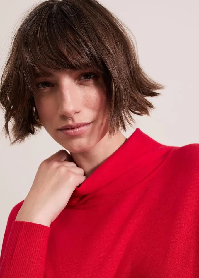 Phase Eight Athena Tassel Knit Red Women Knitwear