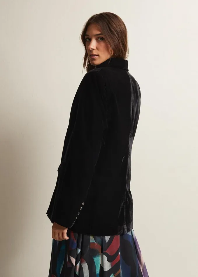 Phase Eight Avani Black Velvet Blazer Black Women Jackets