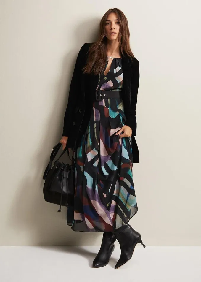Phase Eight Avani Black Velvet Blazer Black Women Jackets