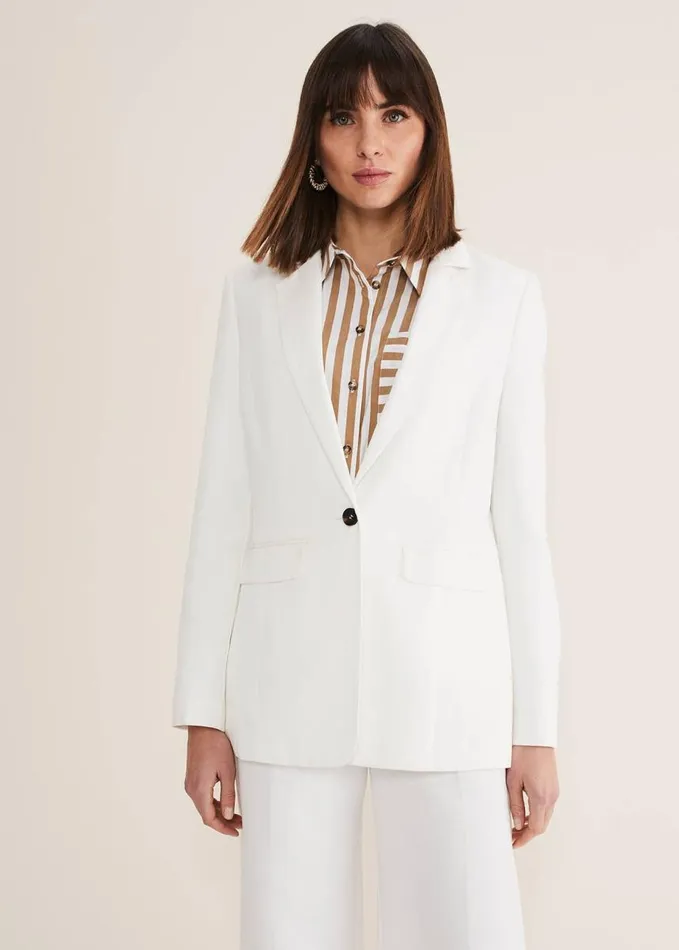 Phase Eight Bianca Blazer Coord Ivory Women Coats